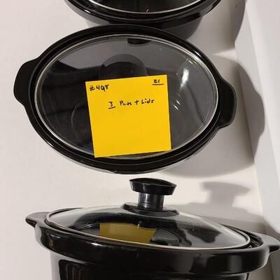 3 Ceramic Pots+Lids -Item# 498