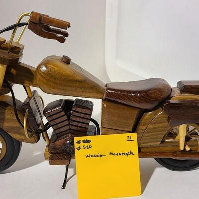 Wooden Motorcycle Statue -Item# 520