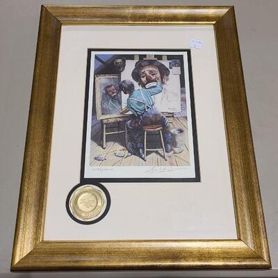 Framed Clown Print with Matting -Item# 559