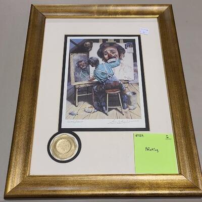Framed Clown Print with Matting -Item# 559