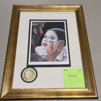 Framed Clown Print with Matting -Item# 561