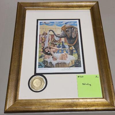 Framed Clown Print with Matting -Item# 563