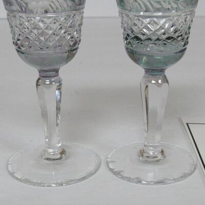 2 Beautiful Cut to Clear Cordials Unmarked, Probably Bohemian/Czechoslovakia