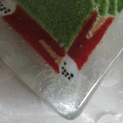Contemporary Art Glass Candy Dish, Artist Initialed, USA