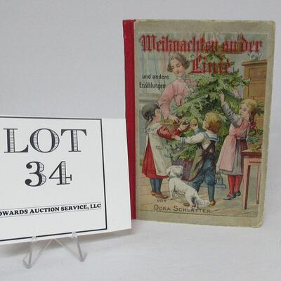 Antique German Small Book With Christmas Themed Cover Undated