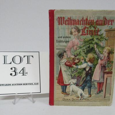 Antique German Small Book With Christmas Themed Cover Undated