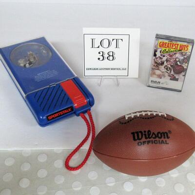 Wilson Football Radio, Vintage Topps Sportstalk Player, Greatest Hits Cassette Tape.  Read descprition for more information.