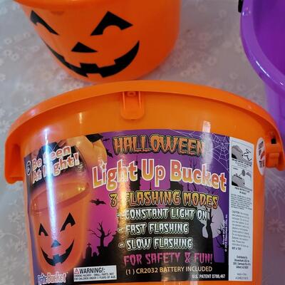 Lot 343: Light Up Halloween Buckets (4)