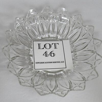 Pressed Glass Bowl Flower Shaped 