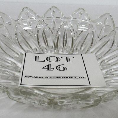 Pressed Glass Bowl Flower Shaped 