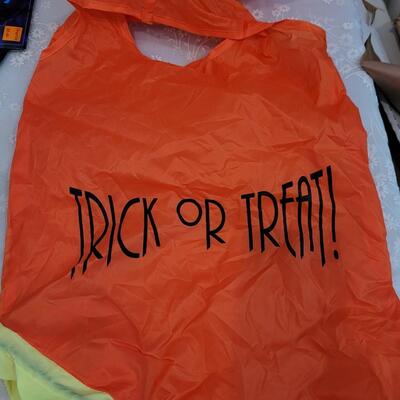 Lot 369: Halloween Treat Bowl, Bags, Witch Hat and Mask