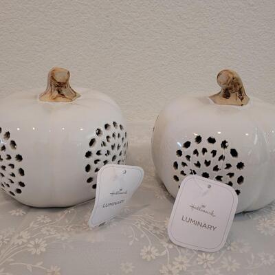 Lot 372: (2) Luminary Ceramic Pumpkins