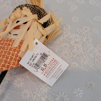 Lot 379: Spider Wind Chime and Scarecrow Deco for Potted Plant or Arrangement