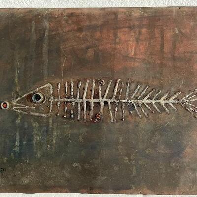 Metal art on copper