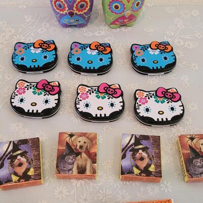 Lot 389: Holiday Stickers and Hello Kitty Candy Tins