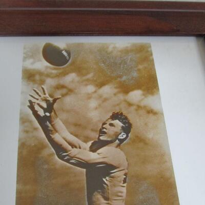 Vintage GB Packers Player Don Hutson Photograph in Frame, Packers Hall of Famer. Nice Action Shot.