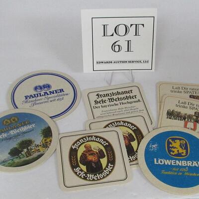 Lot of 8 Vintage Coasters, Lowenbrau, Spaten, Franziskaner, More