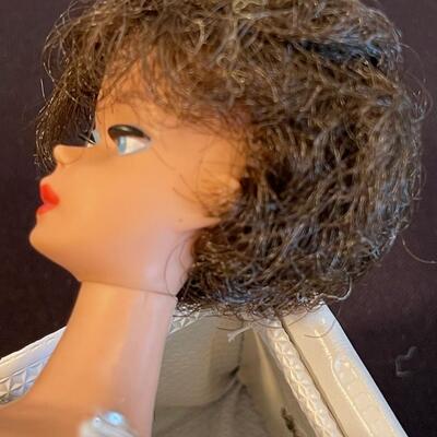 #3 Vintage Barbie Doll, case and clothing 1961 Brunette Bubble Cut