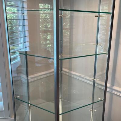 #21 Nice Hexagon Lite Curio Cabinet - Steel, Glass, Formica 