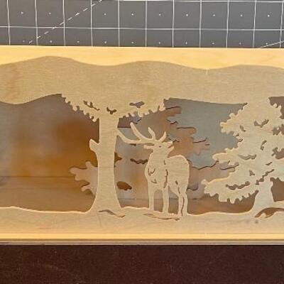 #29 Back Lite Shadow Box, Cut out - Woods scene