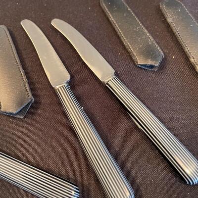 #86 (12) Sheffield Zebra Butter Knifes or hors d'oeuvres 