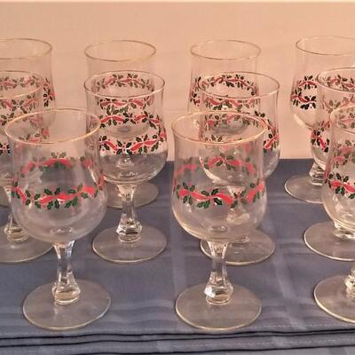 Lot #57  16 Christmas-Themed Goblets