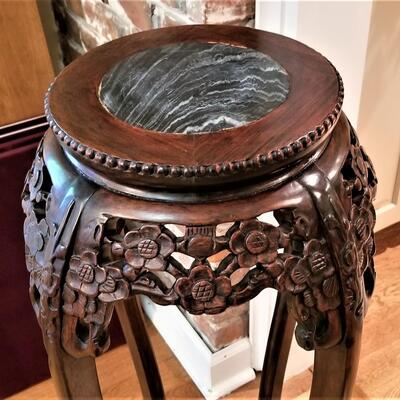 Lot #58  Contemporary Marble topped Plant Stand