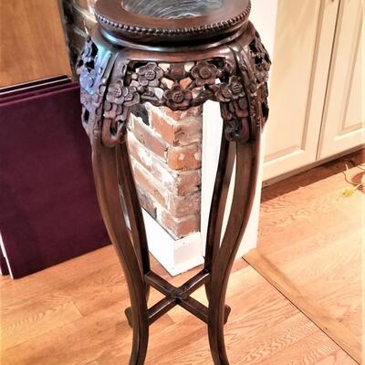 Lot #58  Contemporary Marble topped Plant Stand