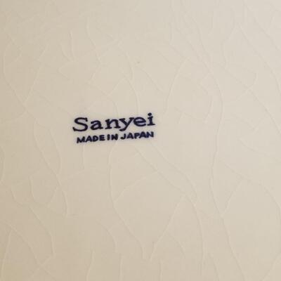 Lot #68  Large Blue/White Platter - Sanyei Japan
