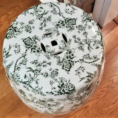 Lot #69  Green White Asian Style Garden Seat
