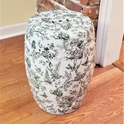 Lot #69  Green White Asian Style Garden Seat