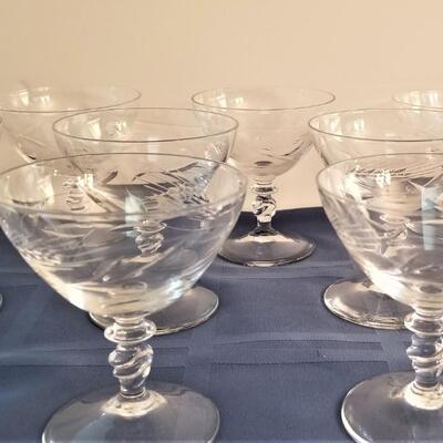 Lot #70  Vintage Acid-etched sherbets - lot of 10