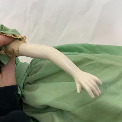 [30] VINTAGE | Blonde Scarlett Oâ€™Hara Style Doll | Ceramic | Green Dress