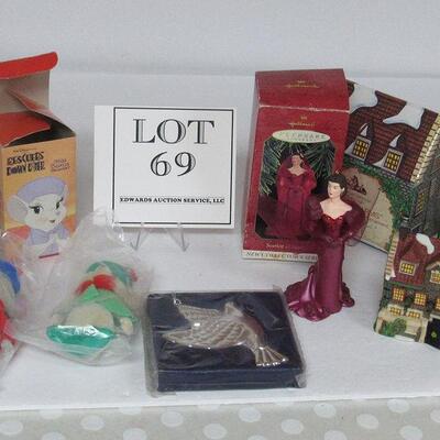 Christmas Lot #3 Dept 56, Rescue Down Under Mice unused, Hallmark, Cardboard Angels and Animals, More
