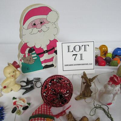 Lot of Vintage Christmas Ornaments Candy Containers and Stuff - Read description for more details.