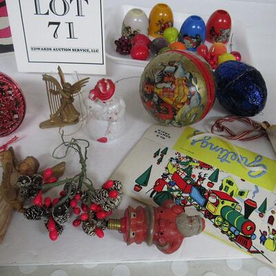 Lot of Vintage Christmas Ornaments Candy Containers and Stuff - Read description for more details.