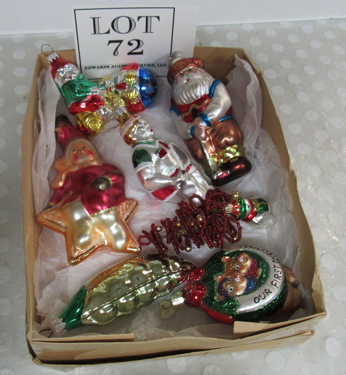 Lot of vintage 1980-90s Christmas Ornaments, Santas, Roly Poly ...