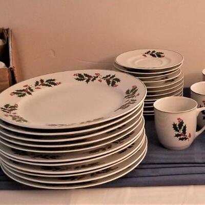 Lot #73  Christmas Dinner Ware Set