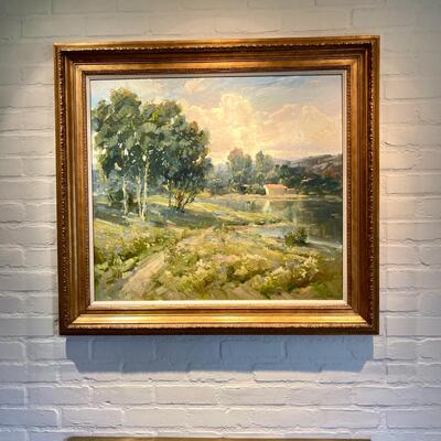 Lot 2  Framed Plein Air Oil Painting on Board Landscape by Listed Artist Ovanes Berberian 