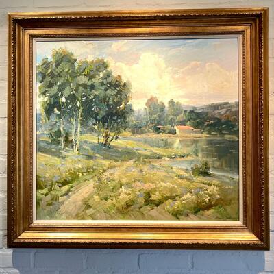 Lot 2  Framed Plein Air Oil Painting on Board Landscape by Listed Artist Ovanes Berberian 