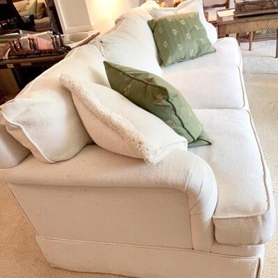 Lot 6  Creamy White Upholstered Classic Sofa 