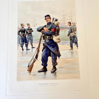 Lot 15  Antique Folio Costumes Militaires L'Armee Francaise by Alphonse Lalauze Paris c.1904