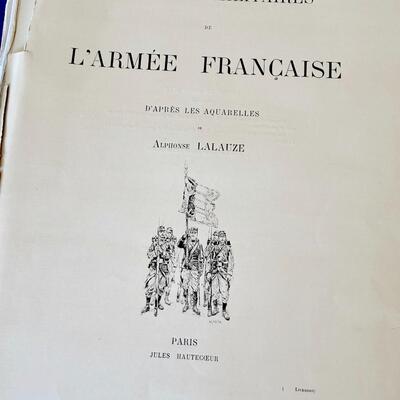 Lot 15  Antique Folio Costumes Militaires L'Armee Francaise by Alphonse Lalauze Paris c.1904