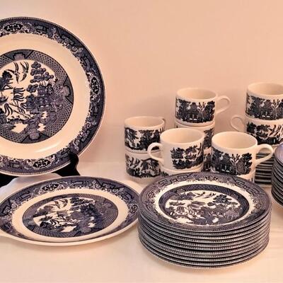 Lot #85  Large Blue Willow China Lot
