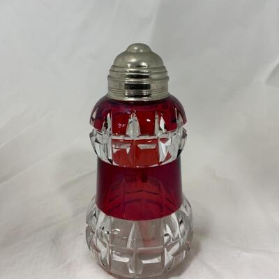 [42] ANTIQUE | 1890s | Thompson No 77 | Truncated Cube Syrup | Ruby