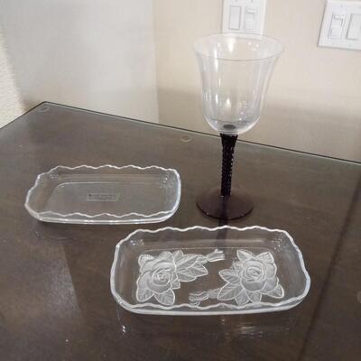 Crystsal Plate and Stemware