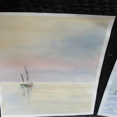 Lot 122 - Watercolor Pictures - Sailing Boats