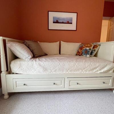 New Pottery Barn day bed with two drawer storage