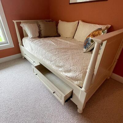 New Pottery Barn day bed with two drawer storage