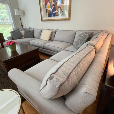 Like new Rowe furniture grey sectional sofa
